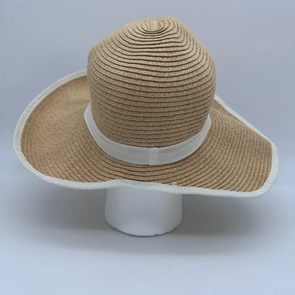 Panama Jack Women's Classic Paper Straw Open Back Floppy Sun Hat, OS, Tea‎ Beige